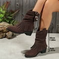 thumbnail image 1 of SKIYLEVZ Mid-calf Boots for Women Wide Calf Cowgirl Boots Boots for Women Slip-on Flat Chelsea Boots Women Ladies Fall Slip On Women Shoes Winter Boots for Women, 1 of 9