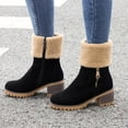 thumbnail image 1 of SKIYLEVZ Warm Boots for Womens Winter Fashion Ankle Boots Warm Cozy Thermal Boots Fleece Lined Shoes with Thick Platform Winter Footwear Casual Boots Party Outfit, 1 of 6