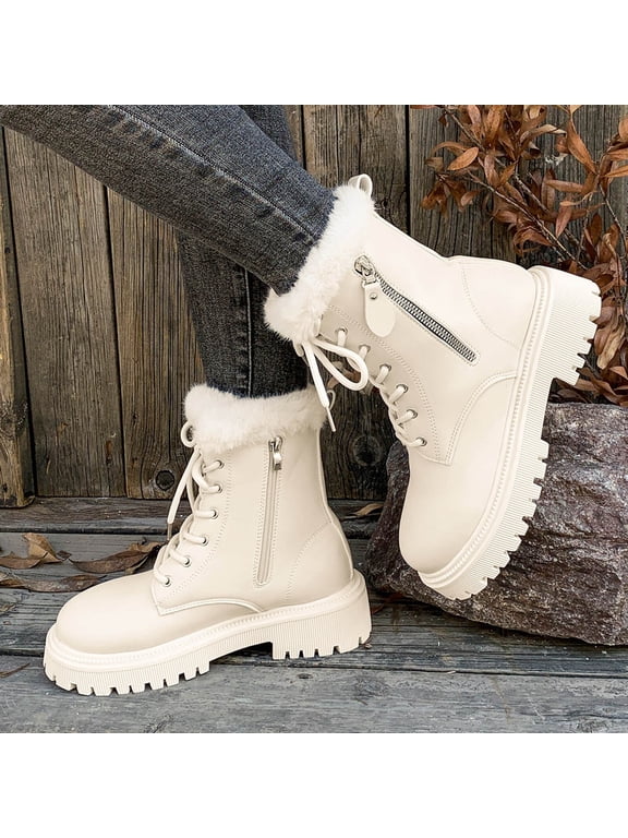 Women's Moto Boots Cowgirl Boots Wide Width Available Soft Sole Womens Winter Snow Boots Women’s Work Boot Waterproof Shoes Casual Winter Fashion Combat Boots