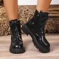 thumbnail image 1 of SKIYLEVZ Women's Snow Boots Warm Winter Fashion Boots Breathable Thermal Boots with Fleece Lined Thick Soft Sole Flatform Cold Weather Daily Outfit Party Club Footwear, 1 of 9