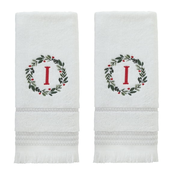SKL HOME WREATH MONOGRAM I 2 PIECE HAND TOWEL SET
