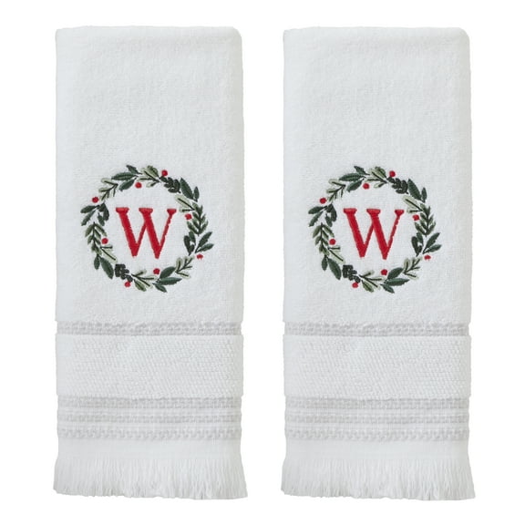 SKL HOME WREATH MONOGRAM W 2 PIECE HAND TOWEL SET
