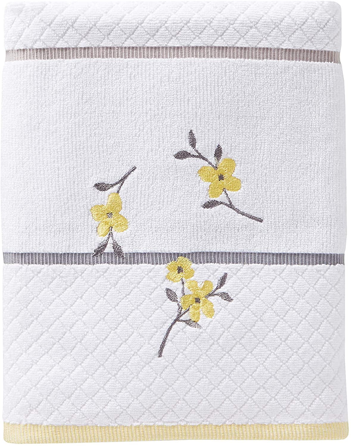 SKL HOME by Saturday Knight Ltd. P Spring Garden Bath Towel White Bath Towel Embroidered 50.00 x 25.00 Walmart