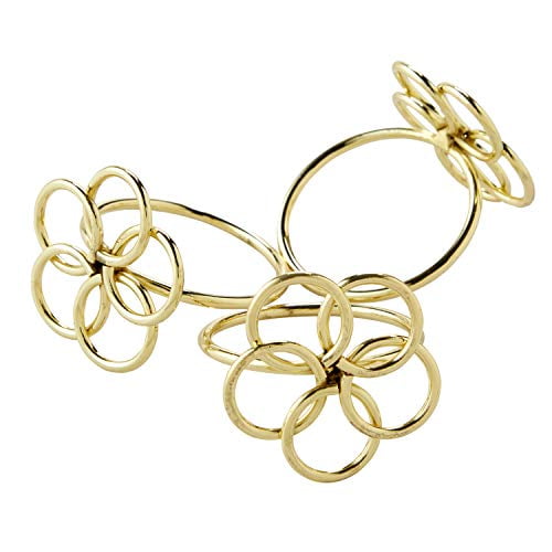 SKL HOME by Saturday Knight Ltd. Vern Yip Christmas Carol Napkin Rings, 18 x 18 Inches, Gold 4 Piece