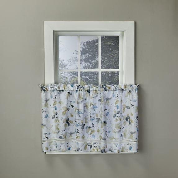 SKL Home Bodega Bay Window Tiers, Rod Pocket Light Filtering , 56 in x 36 in, 2 Panels