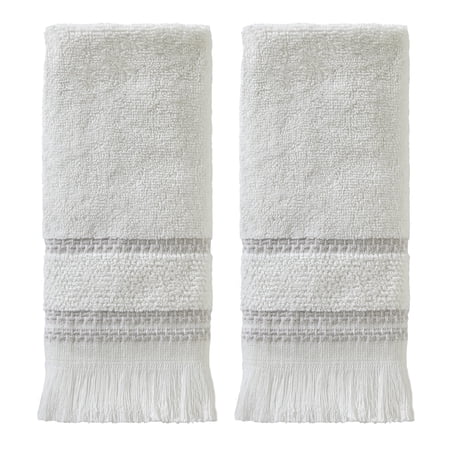SKL Home Casual Fingertip Towel (2-Pack), White