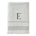 thumbnail image 1 of SKL Home Casual Monogram Bath Towel, "E", White, 1 of 6