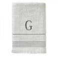 thumbnail image 1 of SKL Home Casual Monogram Bath Towel, "G", White, 1 of 6