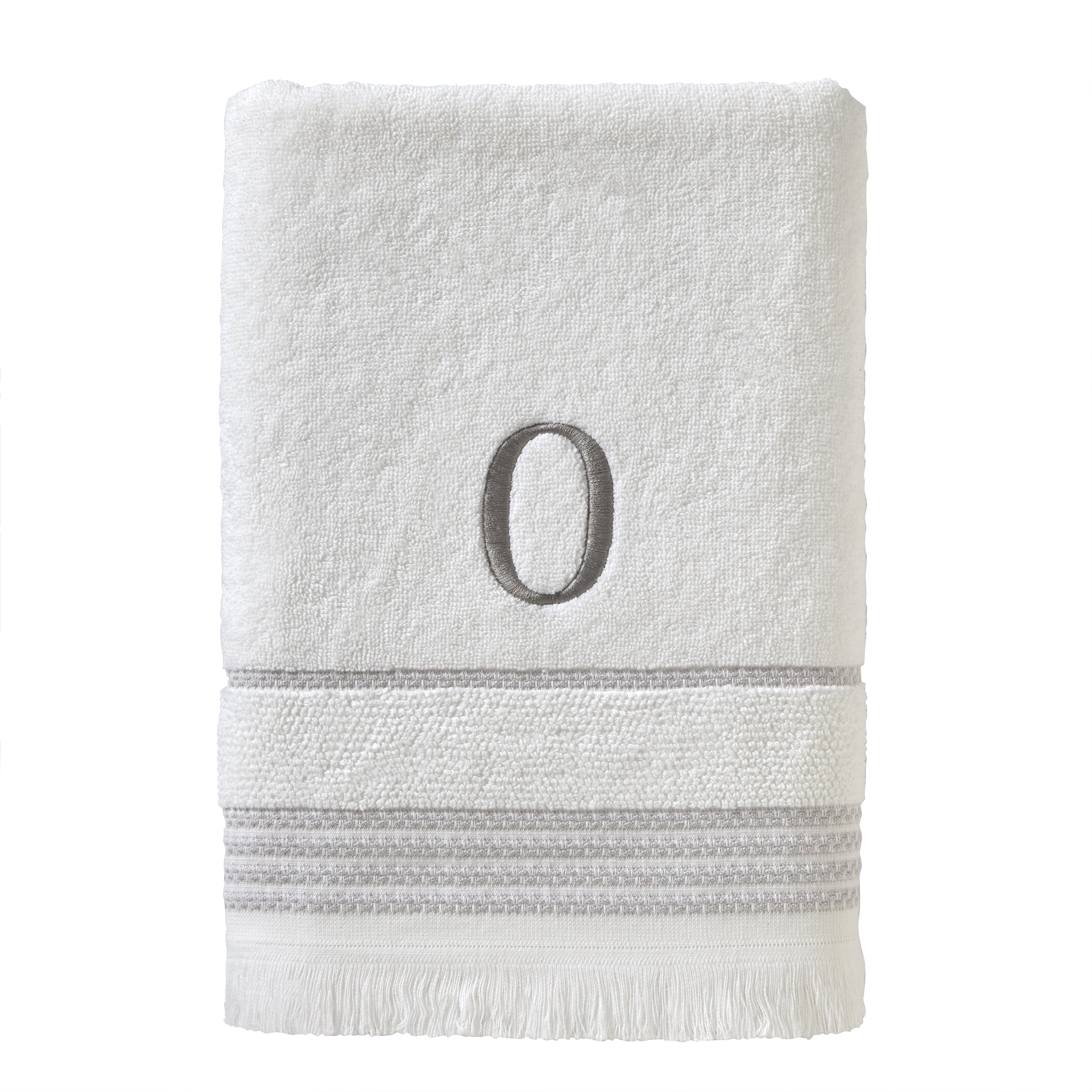 SKL Home Casual Monogram Bath Towel, "O", White