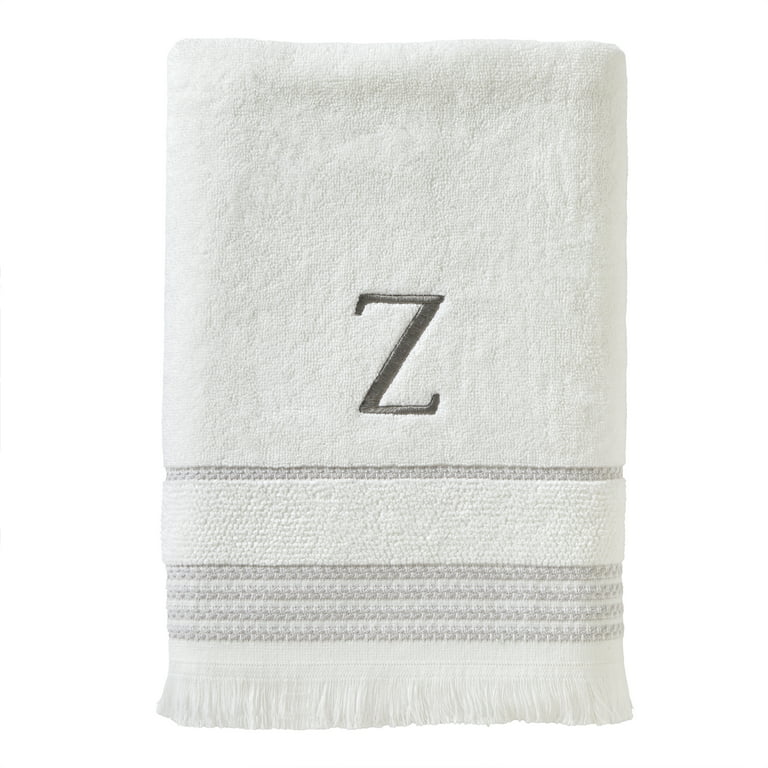 SKL Home Casual Monogram S 2 Pc. Hand Towel Set, White