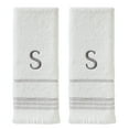 thumbnail image 1 of SKL Home Casual Monogram Hand Towel (2-Pack), "S", White, 1 of 6