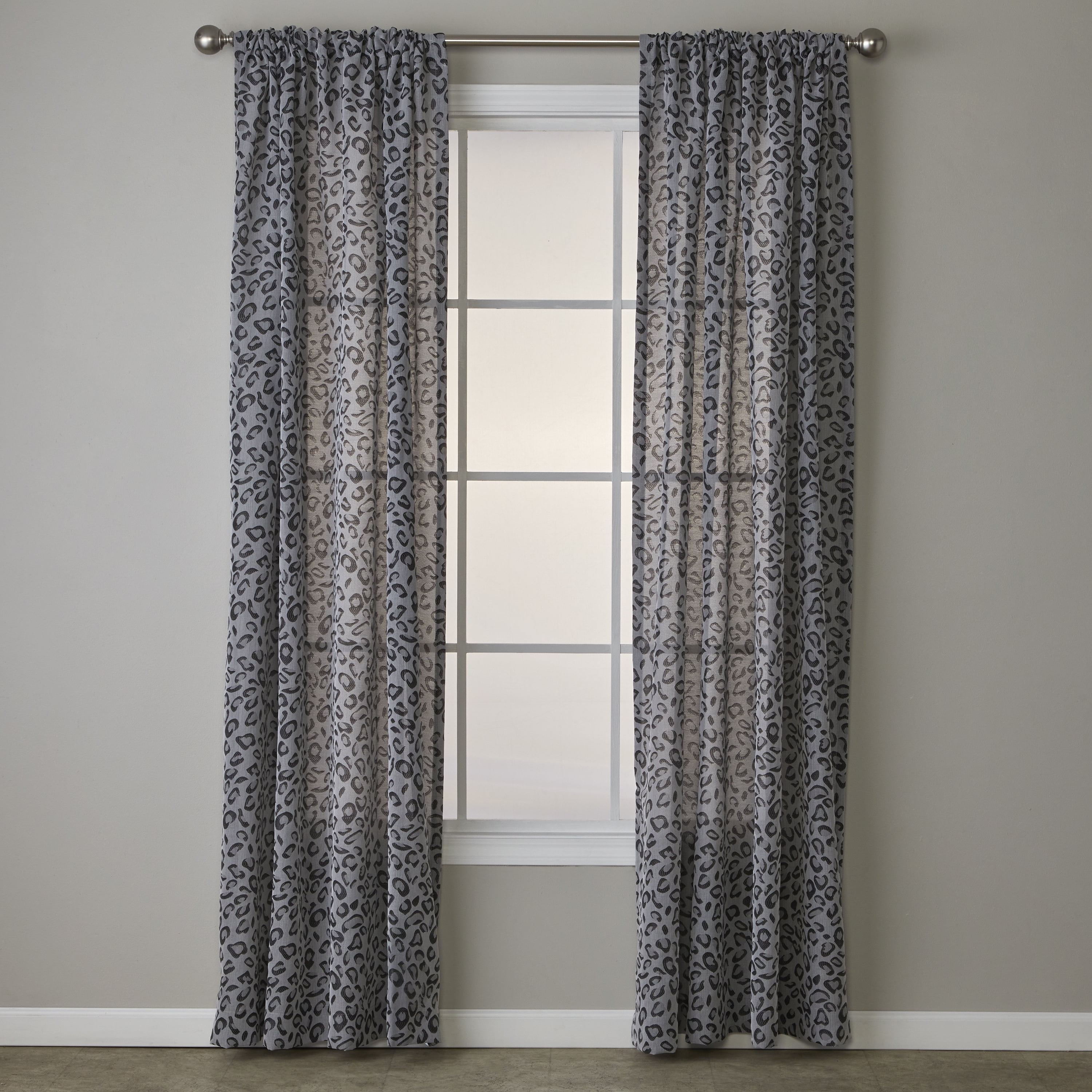 Charcoal Polyester Light-Filtering Rod Pocket Window Panel