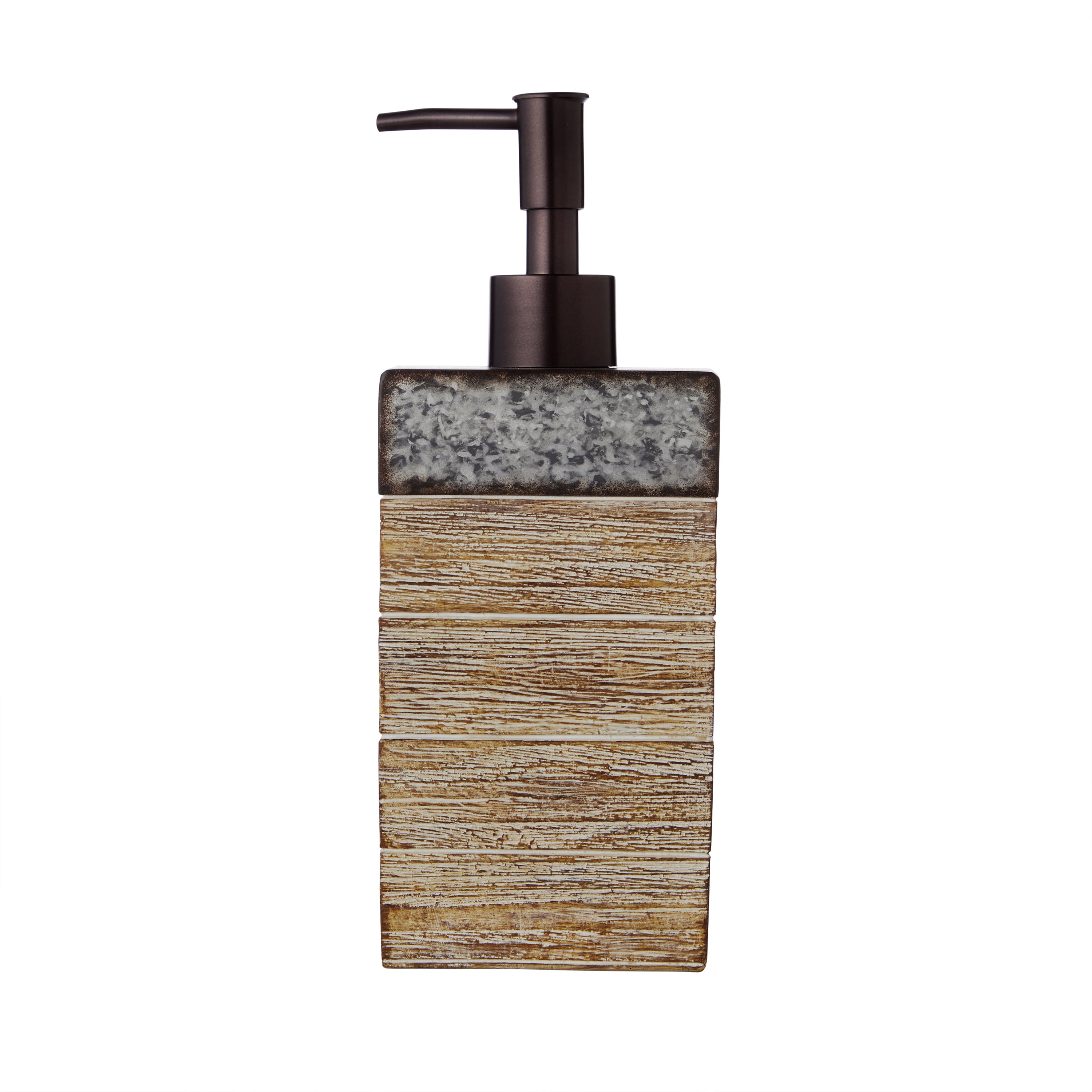 Natural Rustic Resin and Metal Soap Dispenser