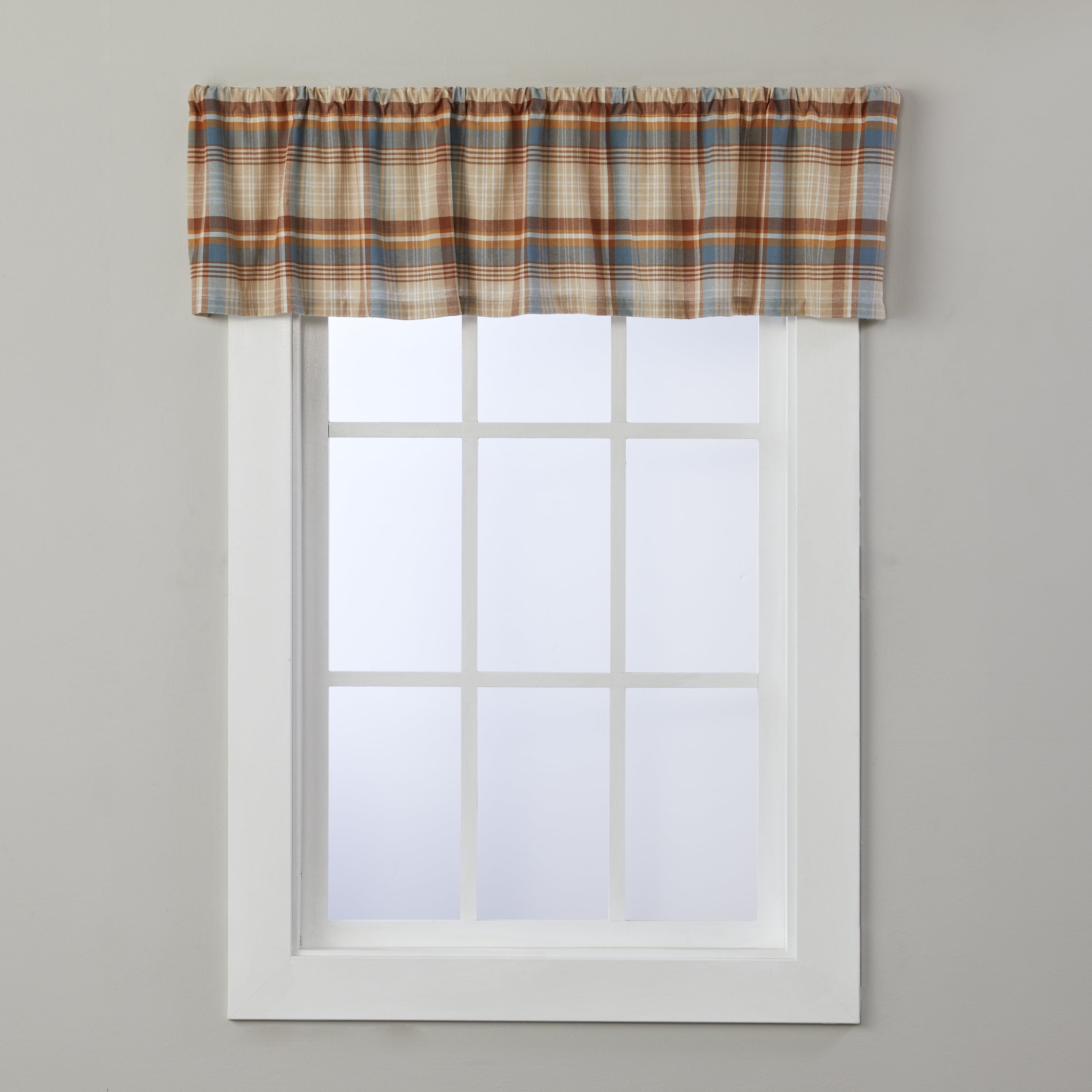 Amber Plaid Light-Filtering Rod Pocket Valance