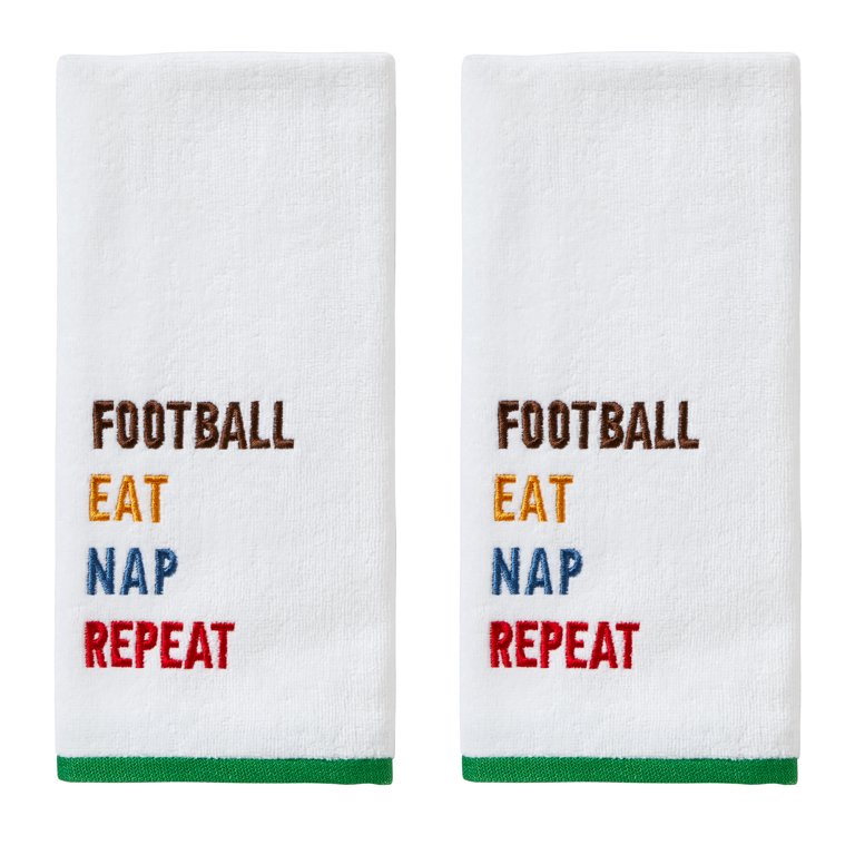 SKL Home Green Football Is Fav Season Hand Towel (2-Pack)