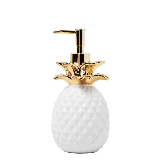 SKL Home Gilded Pineapple Lotion/Soap dispenser, Gold, 14 oz.