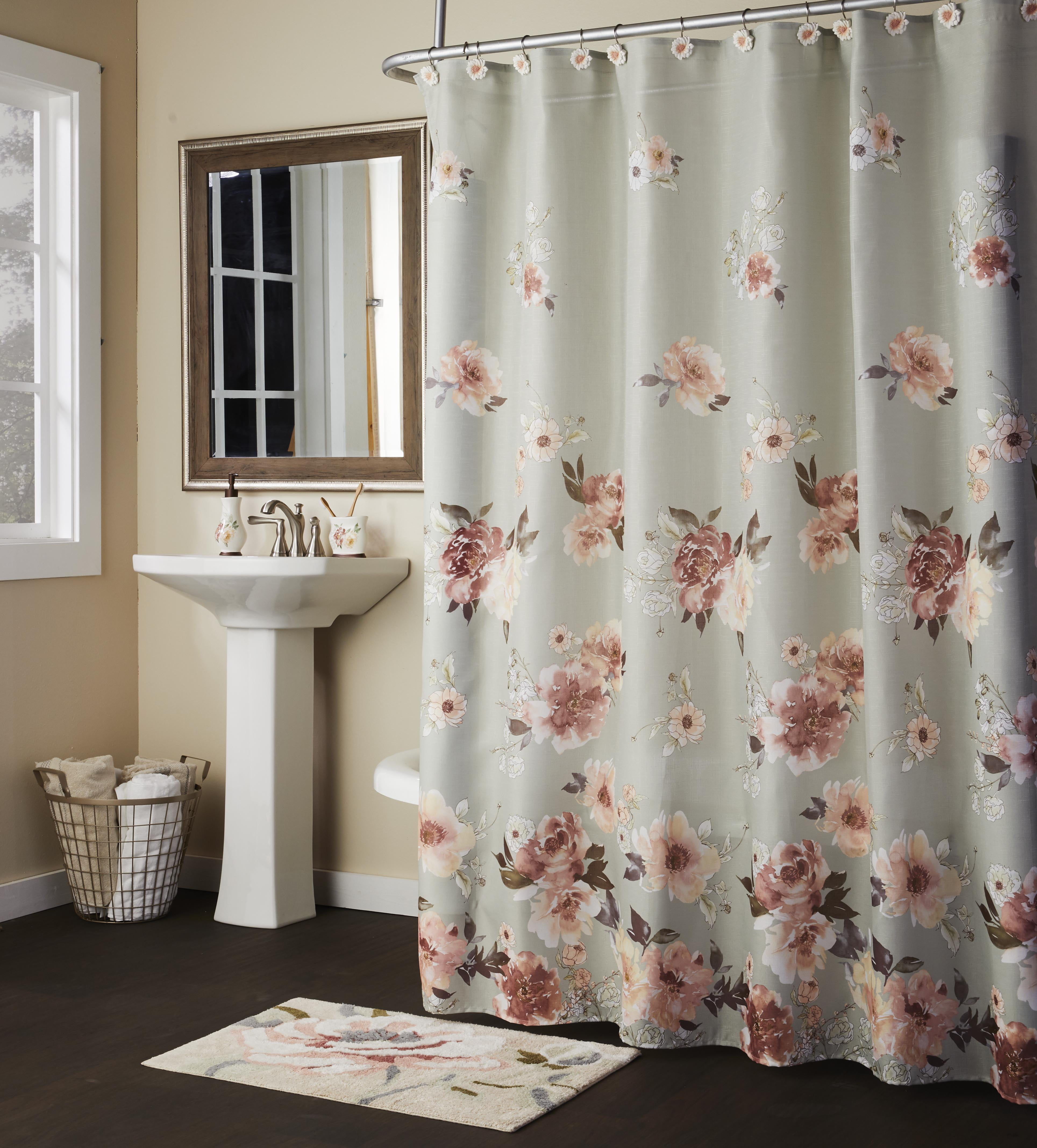 SKL Home Holland Floral Shower Curtain, Sage