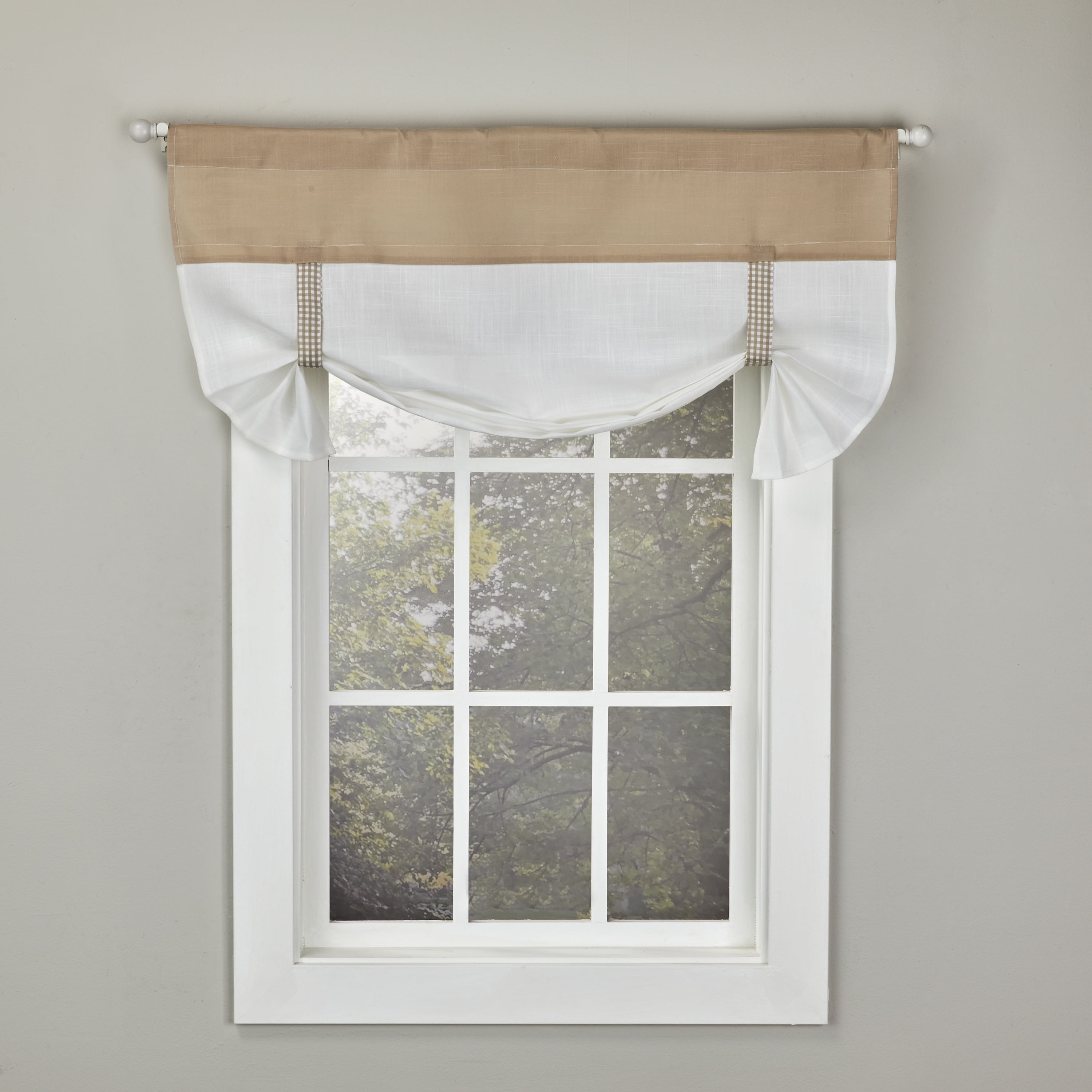 Natural Light Filtering Farmhouse Rod Pocket Valance, 42x26