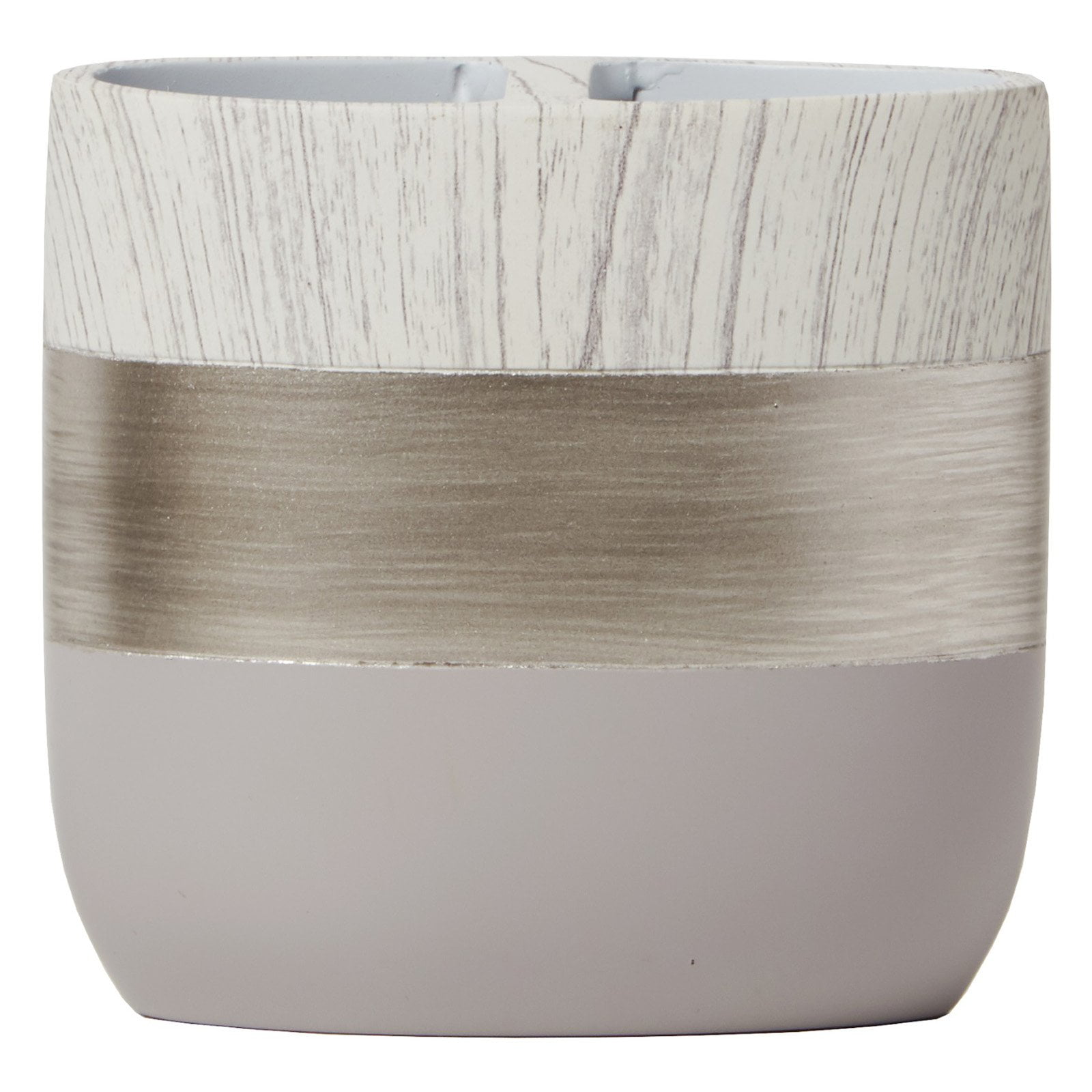 Liselotte Silver and Gray Resin Toothbrush Holder