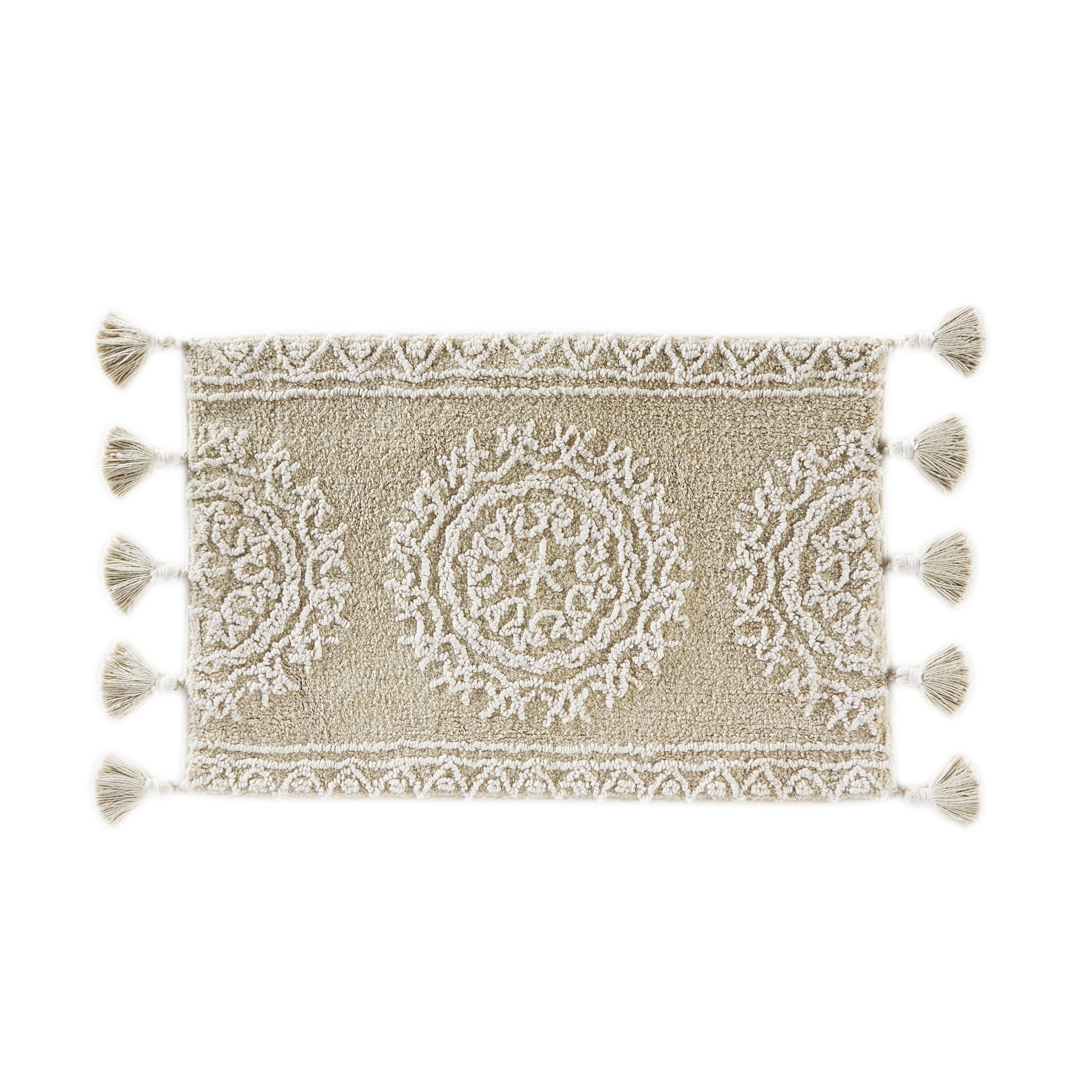 SKL Home Medallia Bath Rug, Natural, 20" x 30", 100% Cotton