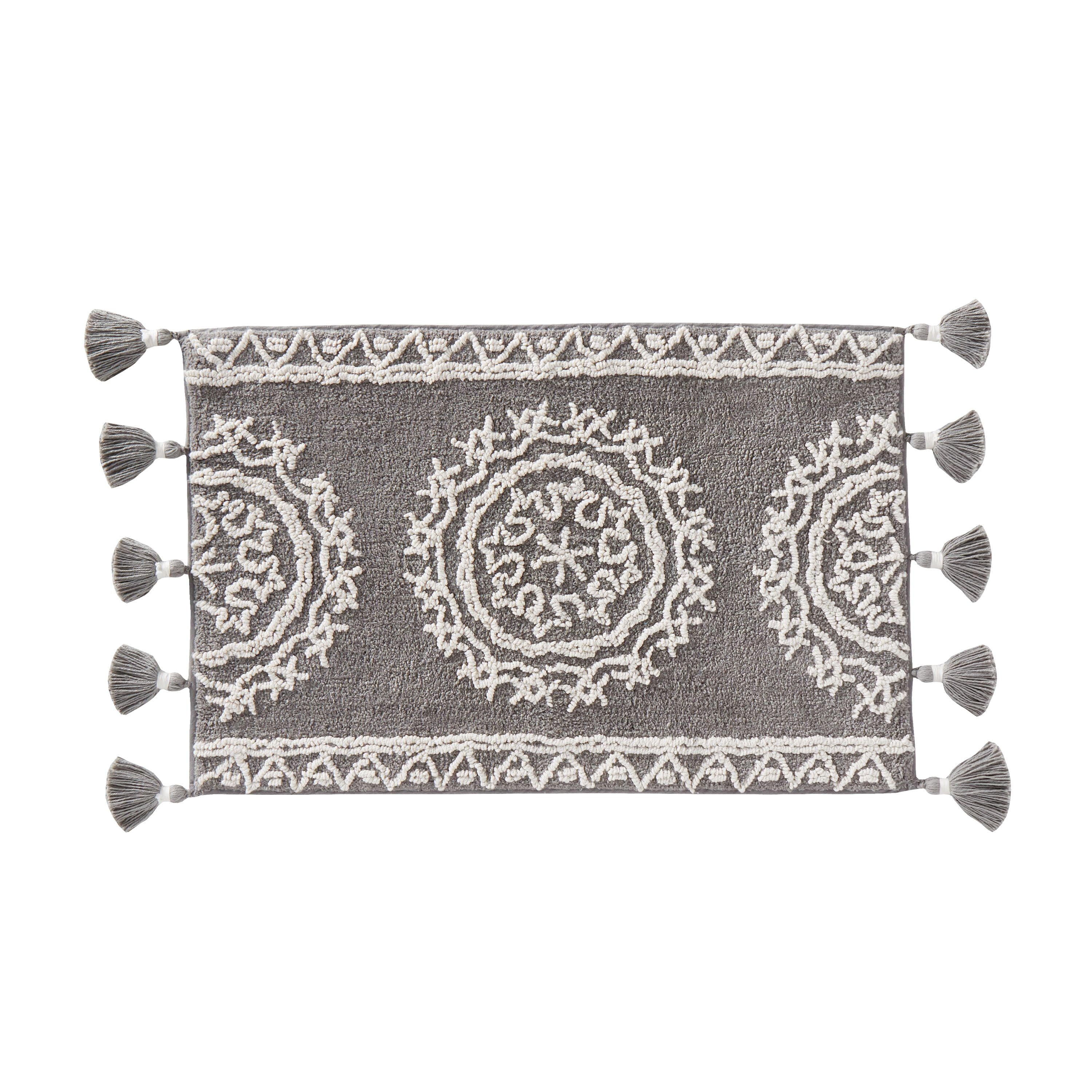 SKL Home Medallia Small Bath Rug 17" x 24", Gray, 100% Cotton - Walmart.com