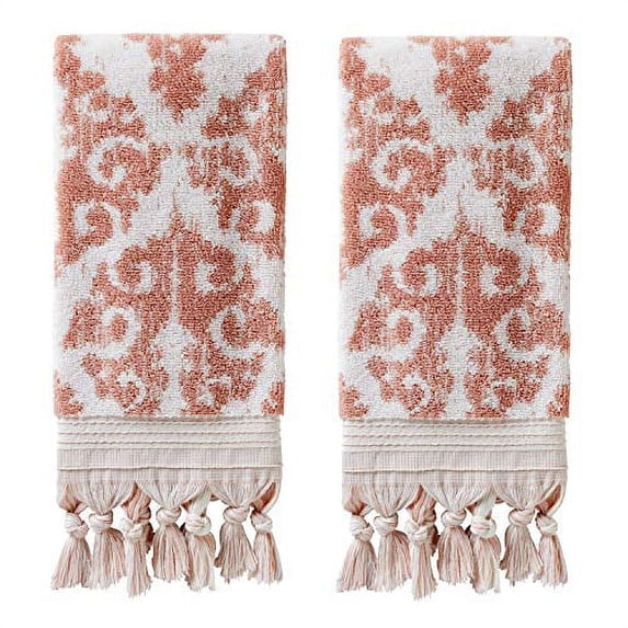 SKL Home Mirage Fringe Hand Towel (2-Pack), Blush