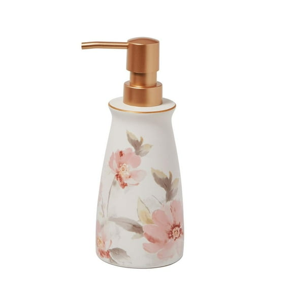 SKL Home Misty Floral Lotion/Soap dispenser, Pink, 13 oz.
