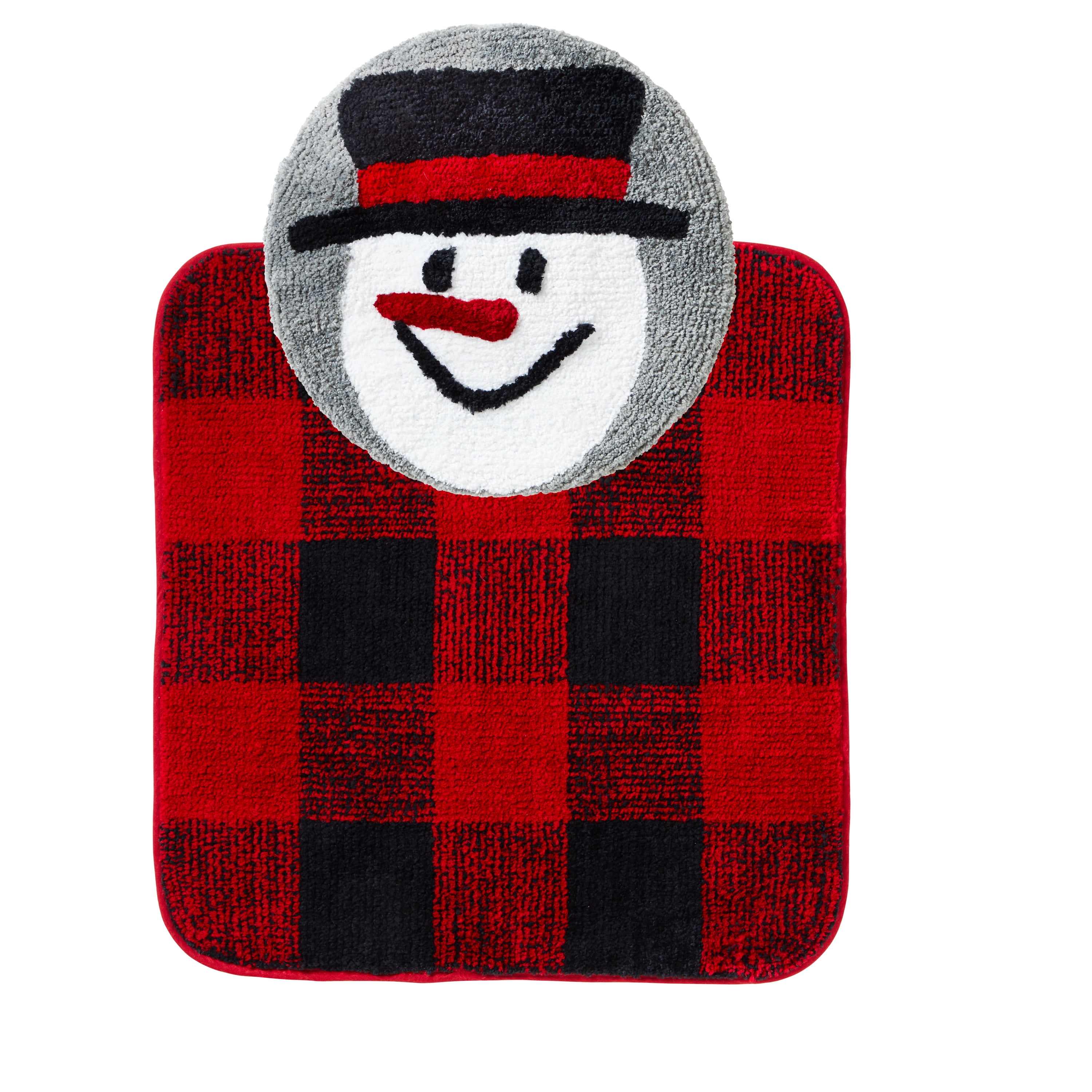 SKL Home Novelty Red Polyester Bath Rug, 21 in x 24 in,Red,Black