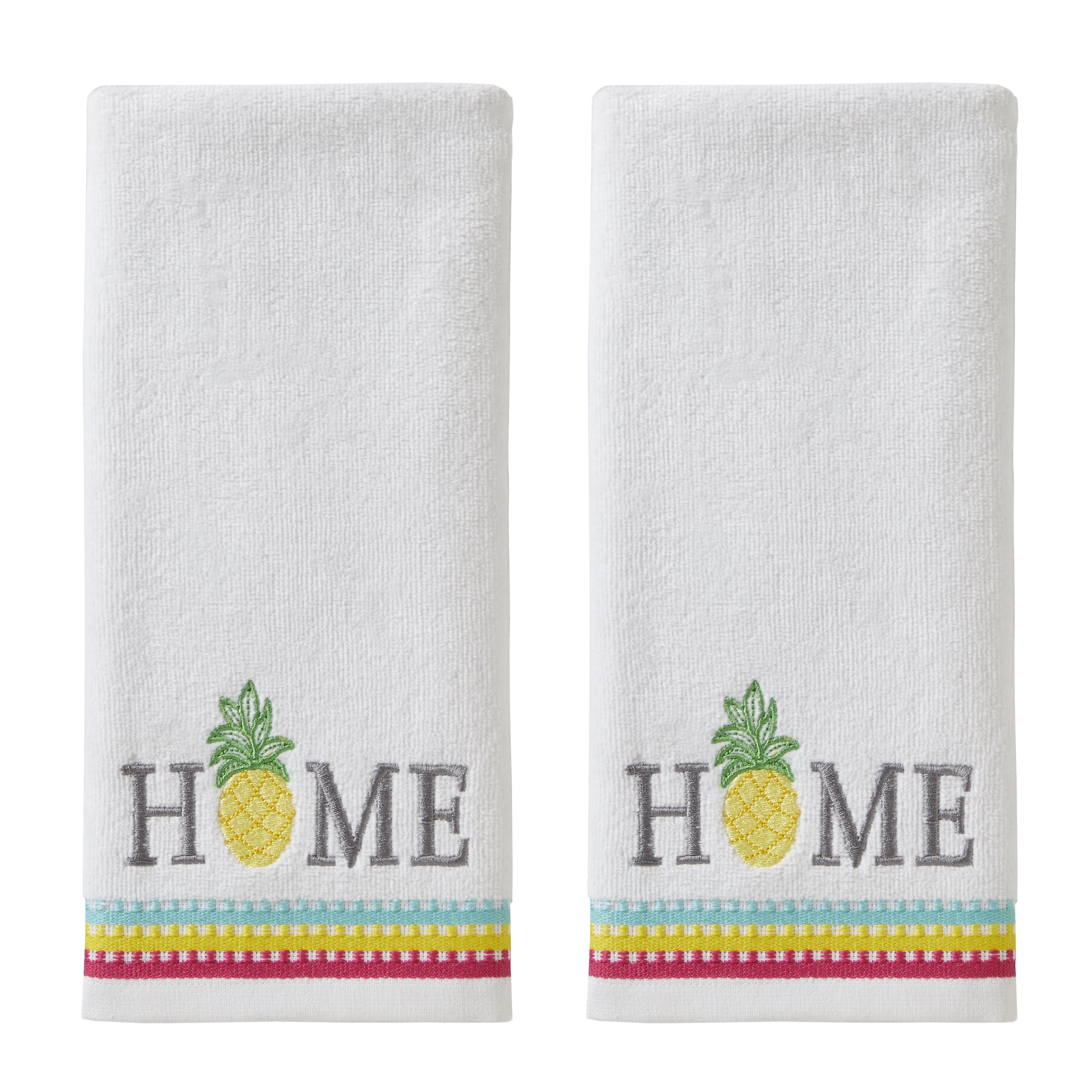 SKL Home Pineapple Home Hand Towel (2-Pack),White