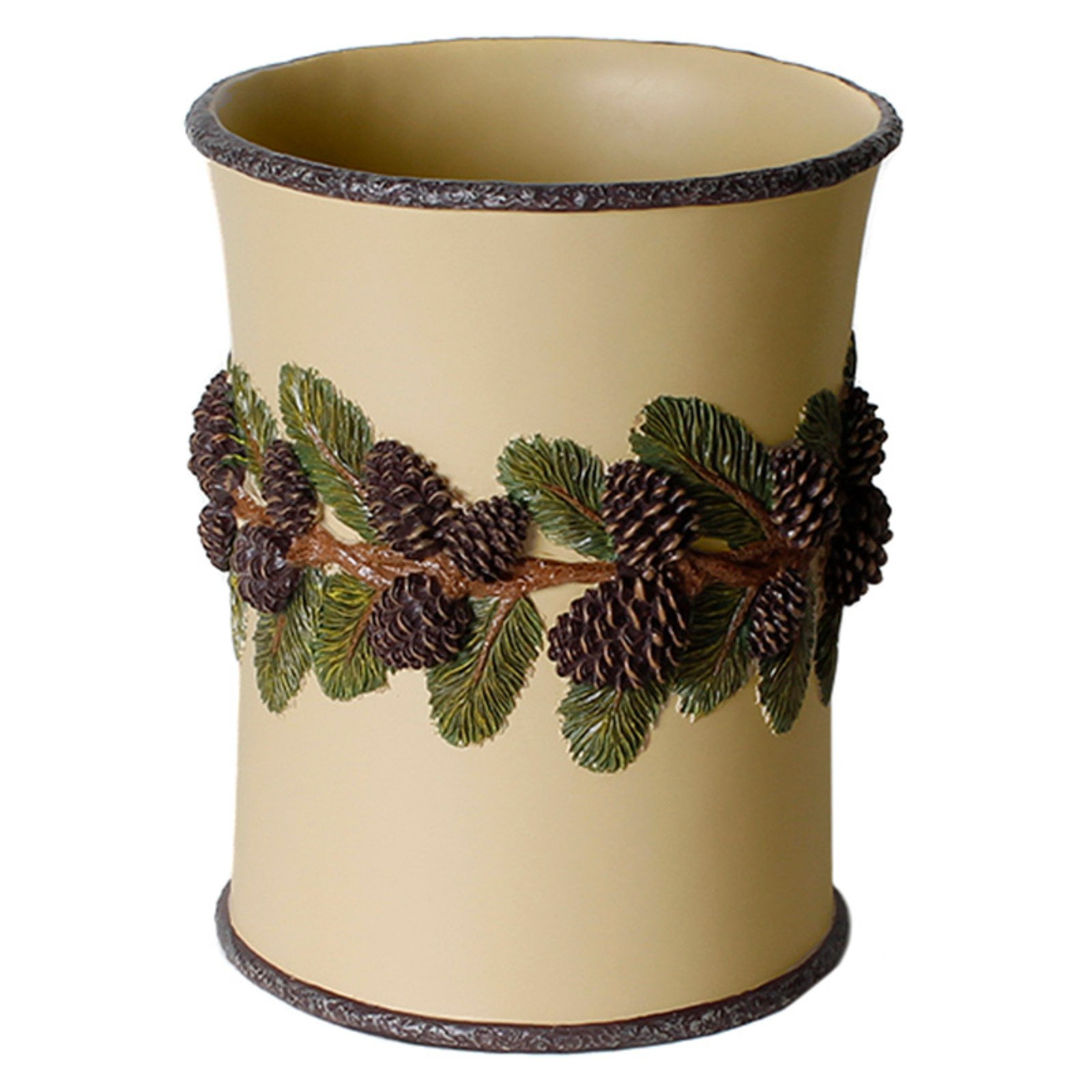 Natural Resin Pine Cone Decorative Waste Basket