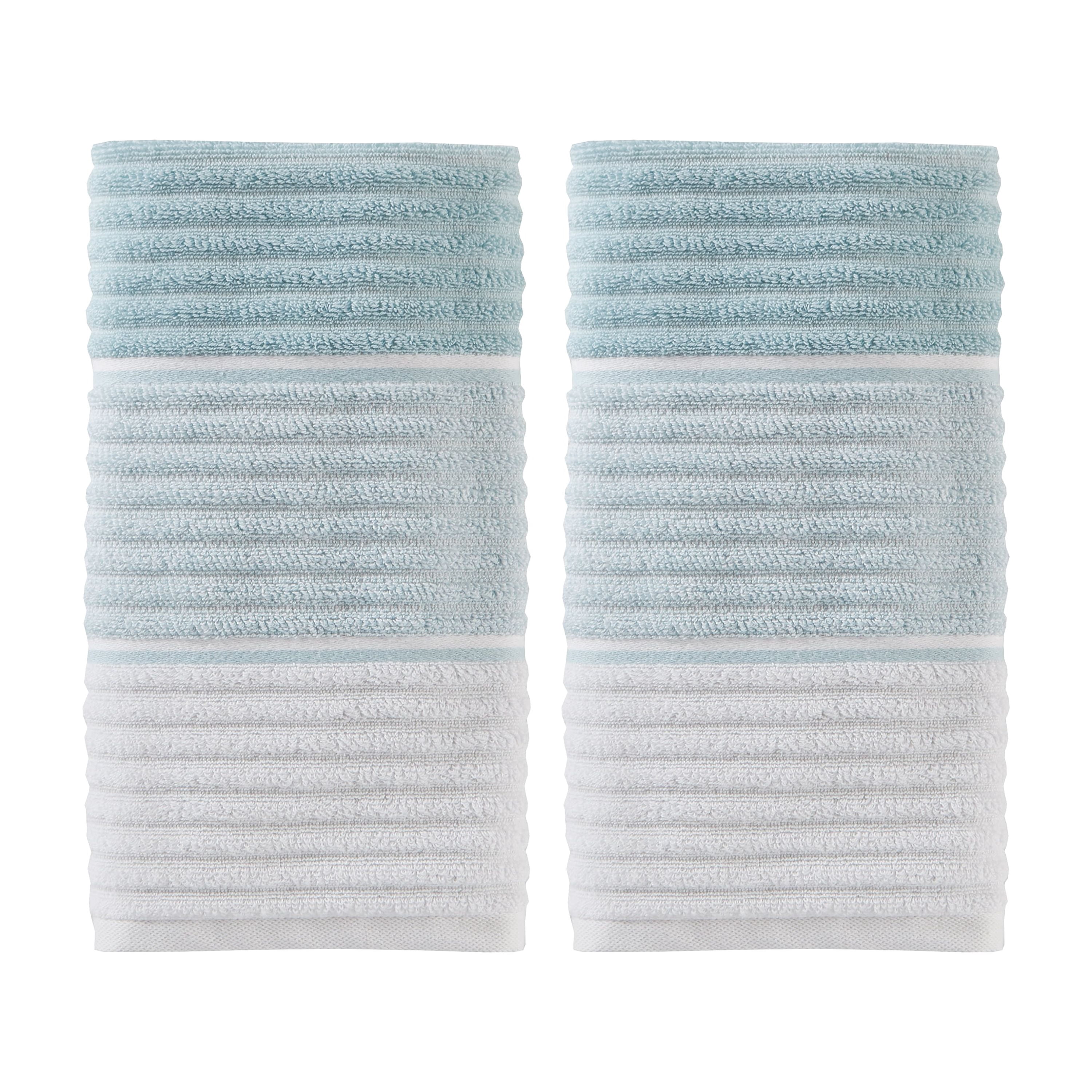 SKL Home Planet Ombre Hand Towel (2-Pack), Aqua, 16