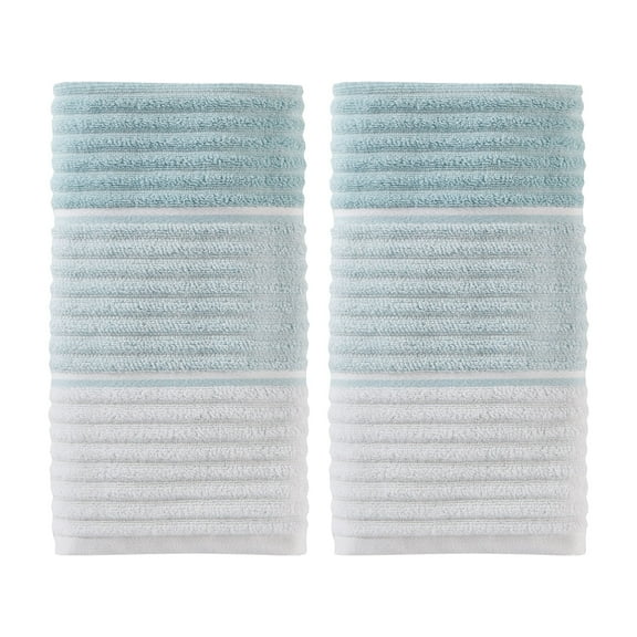 SKL Home Planet Ombre Hand Towel (2-Pack), Aqua, 16" x 26"