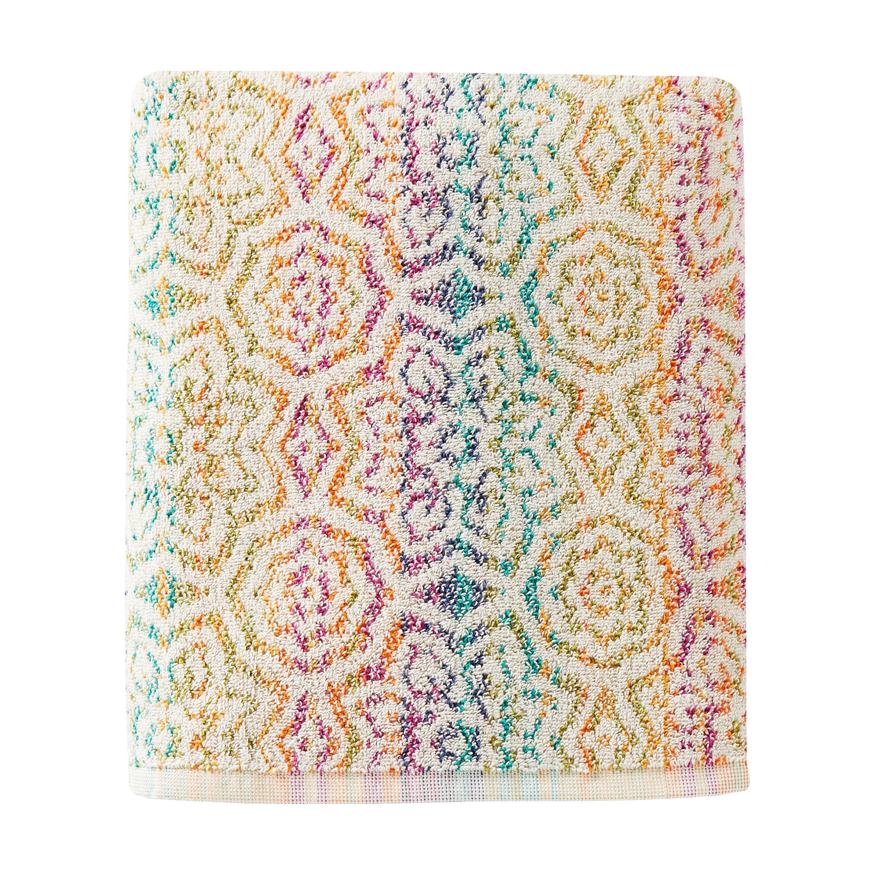 Rhapsody Multicolor Cotton Jacquard Bath Towel 27" x 50"