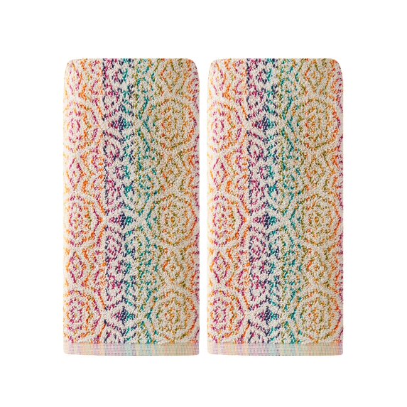 SKL Home Rhapsody Hand Towel (2-Pack), Multicolor, 16" x 26"