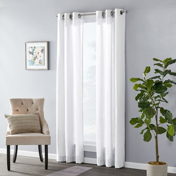 SKL Home Saturday Knight Ltd Raine Light Filtering Sophisticated SunSafe Window Curtain Panel - 40 x 84, White