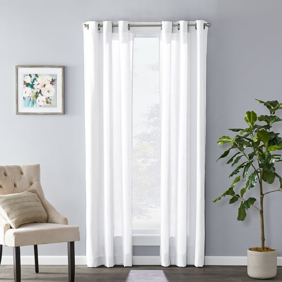 SKL Home Saturday Knight Ltd Raine Light Filtering Sophisticated SunSafe Window Curtain Panel - 40 x 108, White