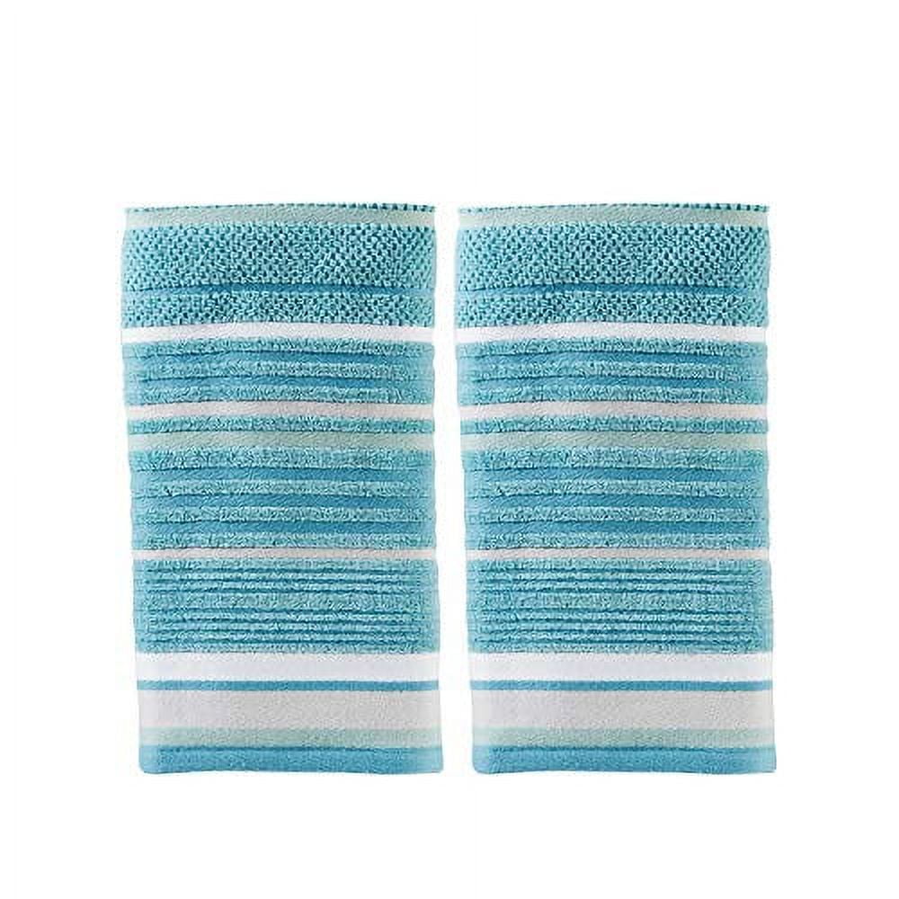 SKL Home Seabrook Stripe Hand Towel (2-Pack), Teal, 16" x 26"