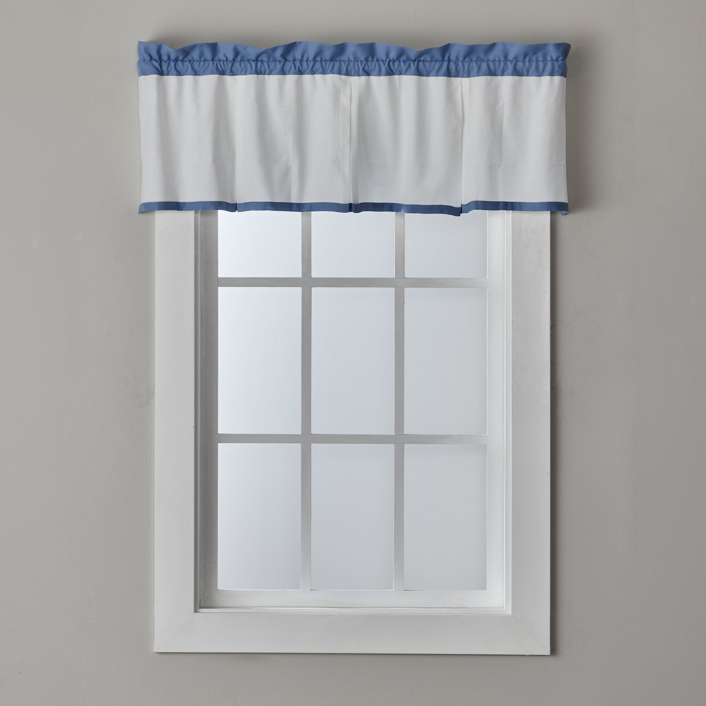 Blue Lightweight Polyester Blackout Window Valance, 48 x 13