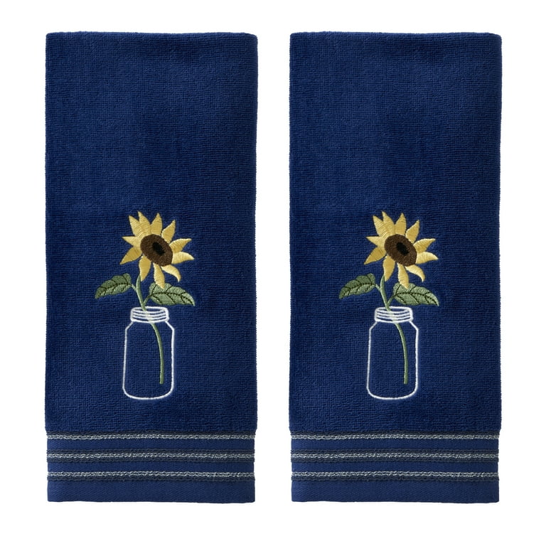 Cheerful Sunflowers Cotton Kitchen Towels Set Of 3