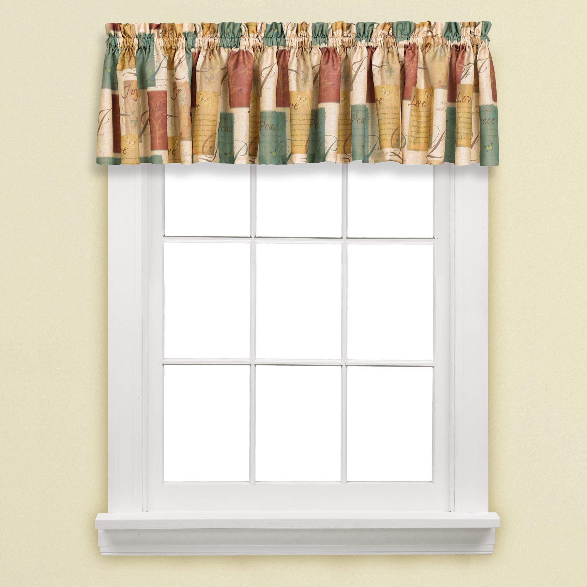 Spice Multicolor Polyester Inspirational Rod Pocket Valance
