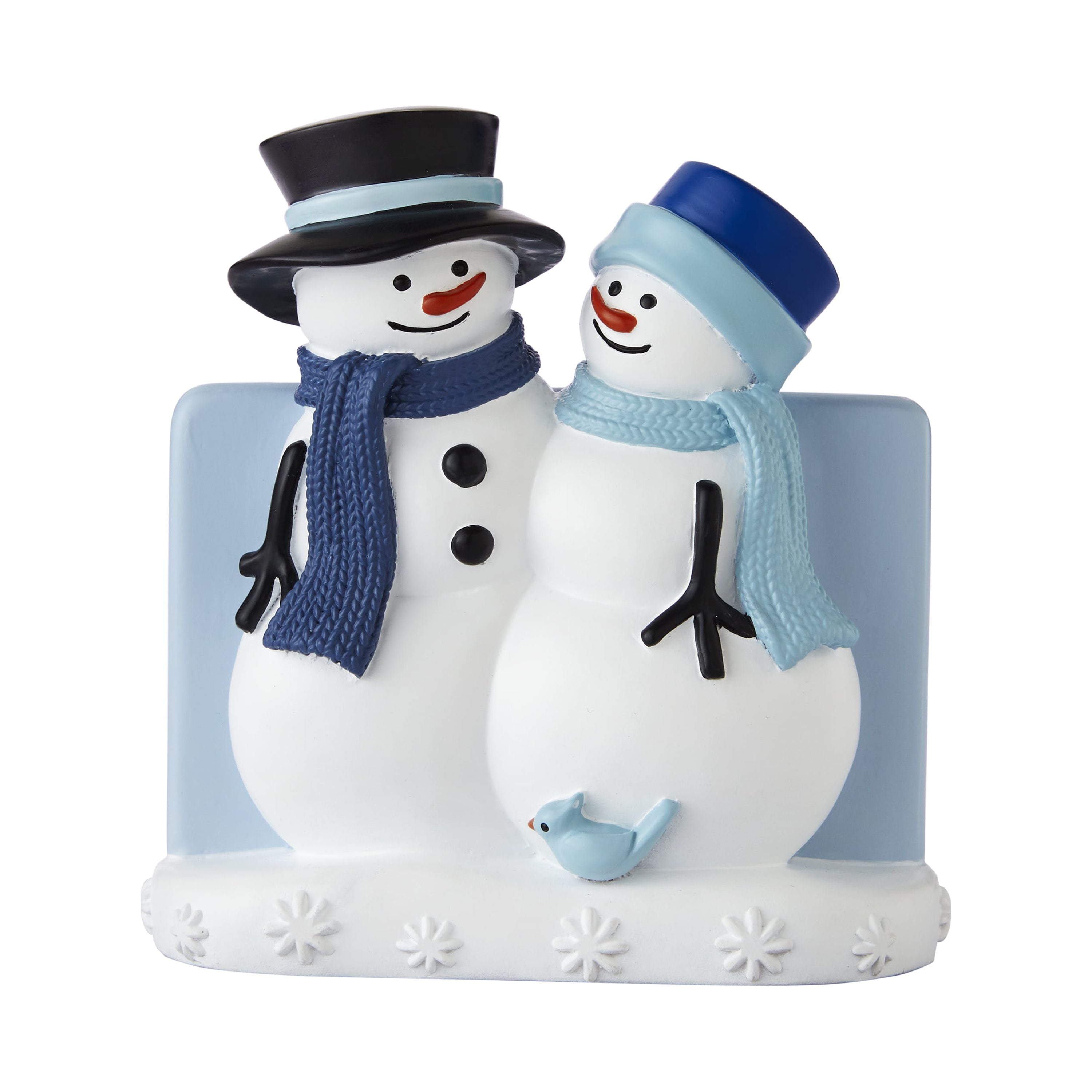Winter Friends Blue and White Snowman Toothbrush Holder