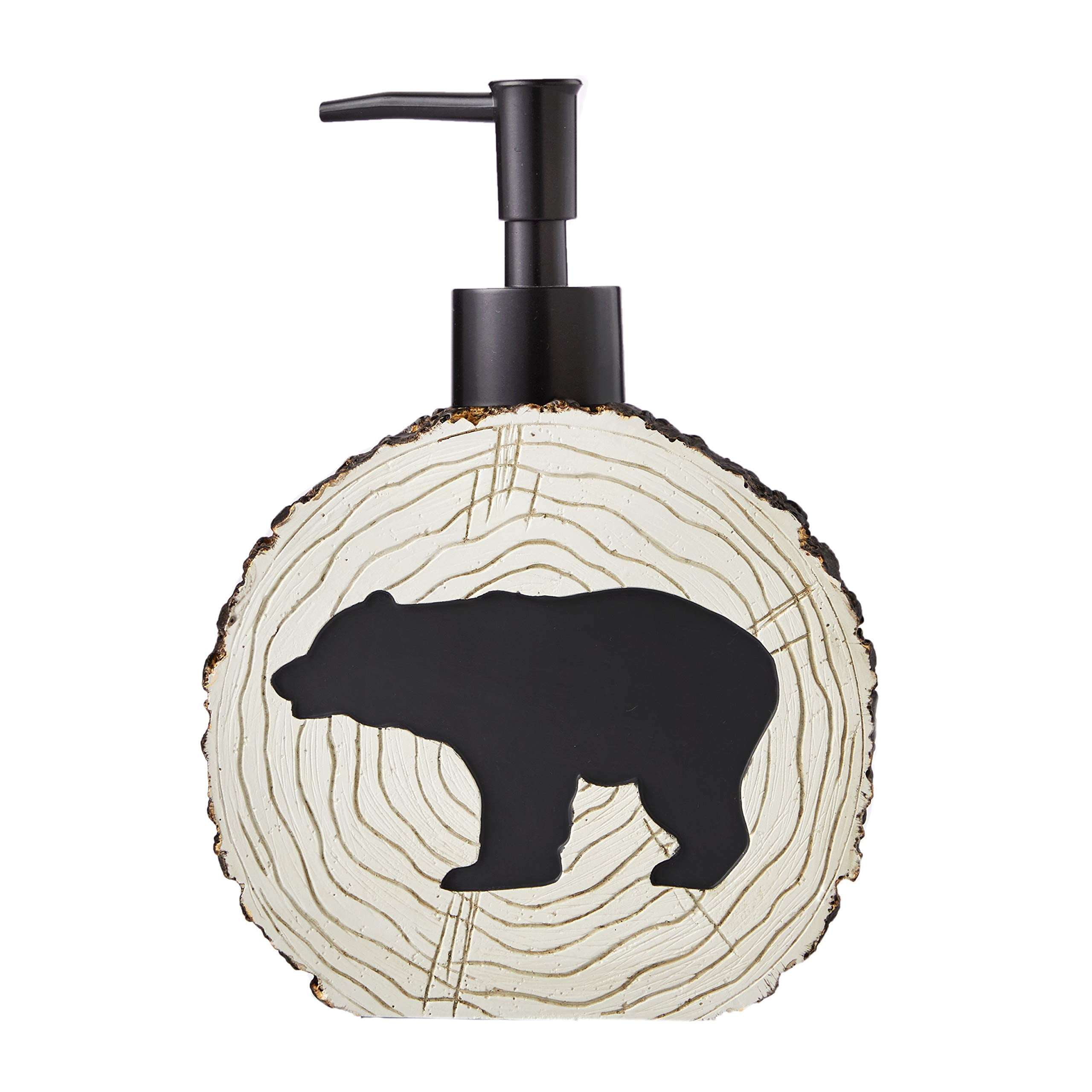 Grand Teton Brown Log and Bear Soap Dispenser
