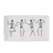 Way to Celebrate Halloween Ceramic Dancing Skeletons Tray