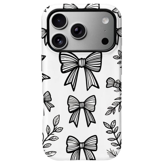SKLYDDI Aesthetic Black Bows Case for iPhone 17 Pro Max, Compatible with MagSafe