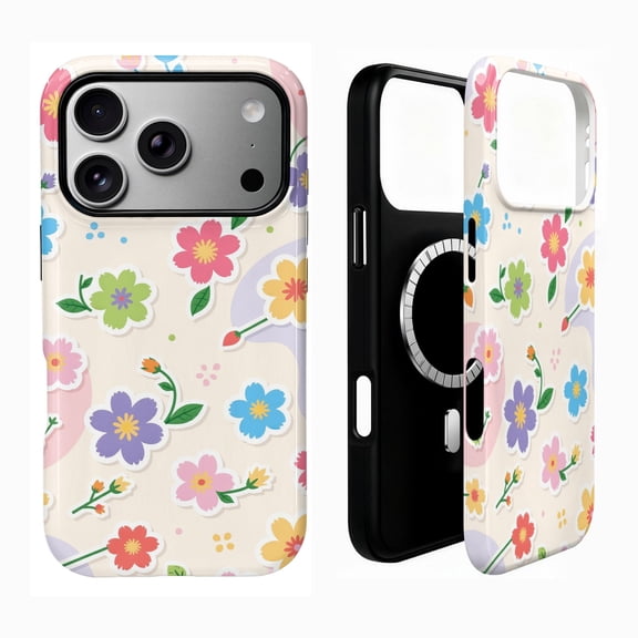 SKLYDDI Cute Floral Aesthetic Case for iPhone 13, Compatible with MagSafe - 196