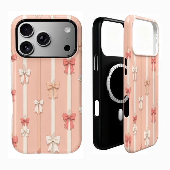 SKLYDDI Cute Pink Bows Case for iPhone 12 Pro Max, Compatible with MagSafe - 269