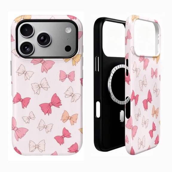 SKLYDDI Cute Pink Bows Case for iPhone 13 Pro Max, Compatible with MagSafe - 230