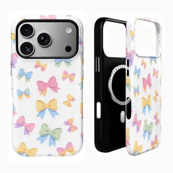 SKLYDDI Cute Pink Bows Case for iPhone 13 Pro Max, Compatible with MagSafe - 290