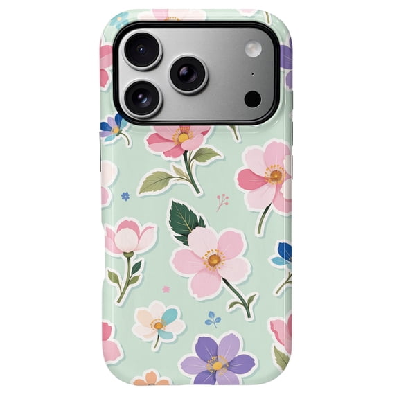 SKLYDDI Cute Pink Floral Case for iPhone 17, Compatible with MagSafe