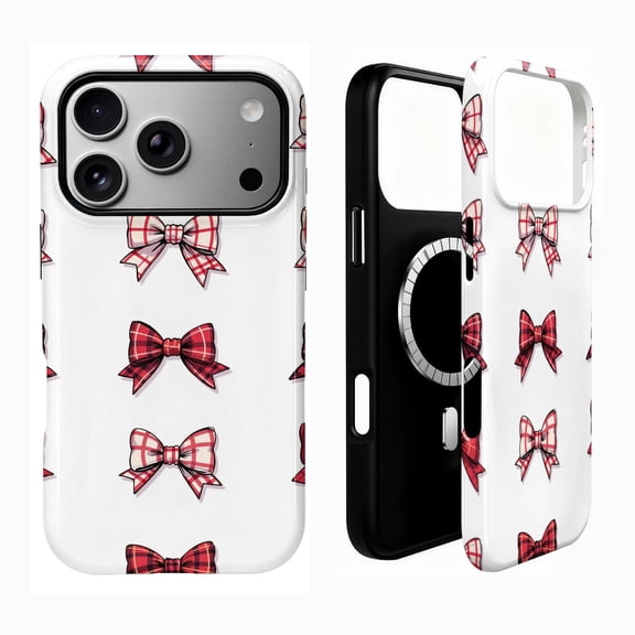 SKLYDDI Cute Red Checkered Case for iPhone 14, Compatible with MagSafe
